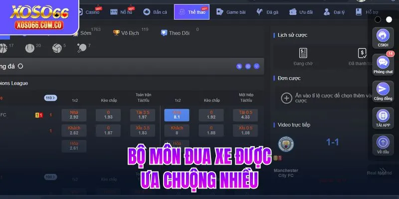 Bộ môn đua xe được ưa chuộng nhiều